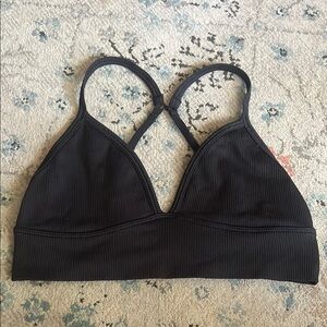 Black Ribbed Women's Athleta Bralette